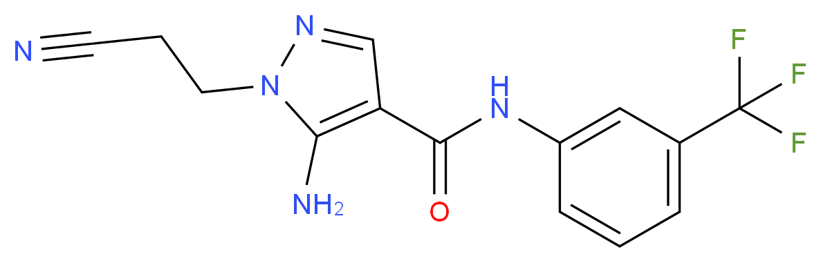 5-Amino-1-(2-cyanoethyl)-N-[3-(trifluoromethyl)phenyl]-1H-pyrazole-4-carboxamide_分子结构_CAS_)