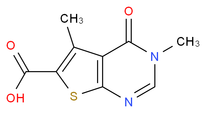 3,5-dimethyl-4-oxo-3H,4H-thieno[2,3-d]pyrimidine-6-carboxylic acid_分子结构_CAS_439138-78-0