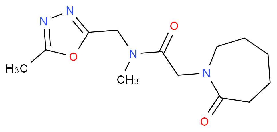 N-methyl-N-[(5-methyl-1,3,4-oxadiazol-2-yl)methyl]-2-(2-oxoazepan-1-yl)acetamide_分子结构_CAS_)