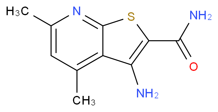 3-Amino-4,6-dimethyl-thieno[2,3-b]pyridine-2-carboxylic acid amide_分子结构_CAS_67795-42-0)