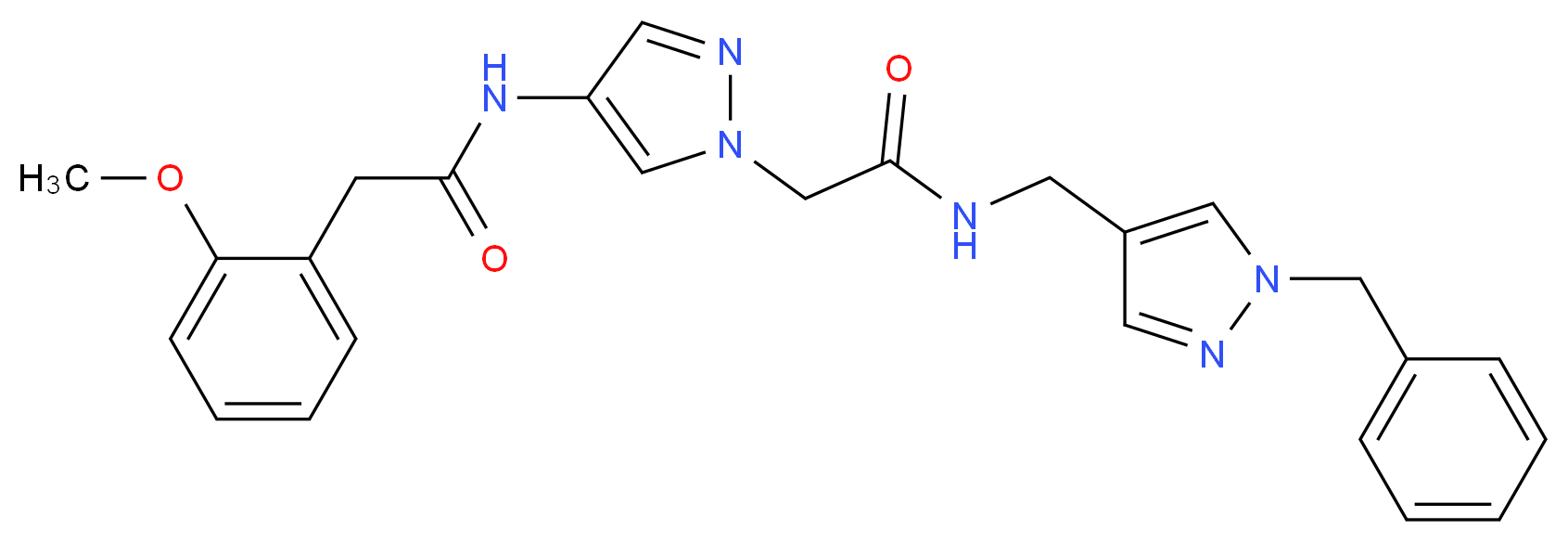 N-[1-(2-{[(1-benzyl-1H-pyrazol-4-yl)methyl]amino}-2-oxoethyl)-1H-pyrazol-4-yl]-2-(2-methoxyphenyl)acetamide_分子结构_CAS_)