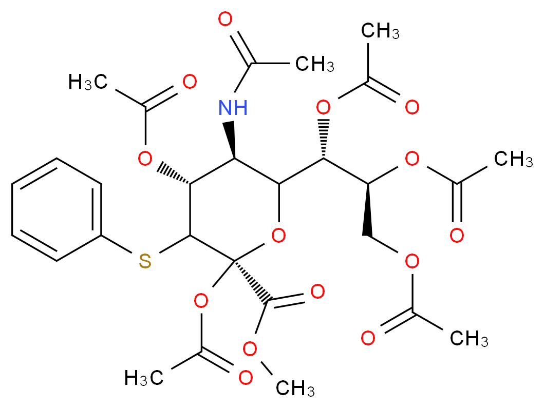 5-(Acetylamino)-5-deoxy-3-S-phenyl-3-thio-D-erythro-α-L-gluco-2-nonulopyranosonic Acid Methyl Ester 2,4,7,8,9-Pentaacetate_分子结构_CAS_156726-98-6)