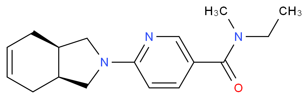 N-ethyl-6-[(3aR*,7aS*)-1,3,3a,4,7,7a-hexahydro-2H-isoindol-2-yl]-N-methylnicotinamide_分子结构_CAS_)