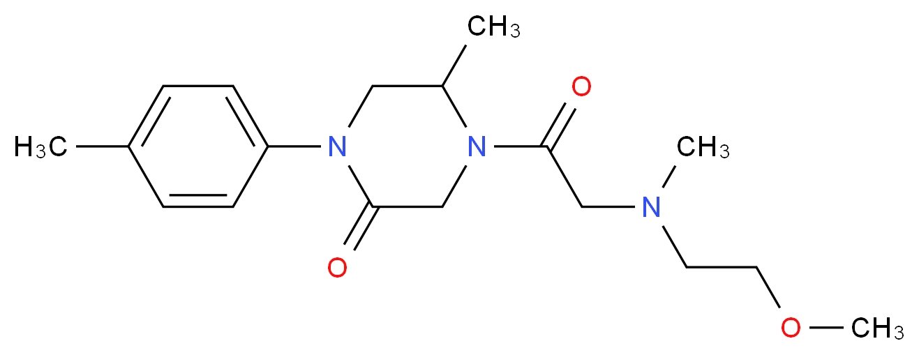 4-[N-(2-methoxyethyl)-N-methylglycyl]-5-methyl-1-(4-methylphenyl)-2-piperazinone_分子结构_CAS_)