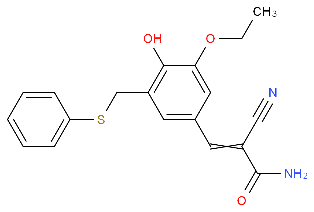 2-cyano-3-{3-ethoxy-4-hydroxy-5-[(phenylsulfanyl)methyl]phenyl}prop-2-enamide_分子结构_CAS_107761-24-0