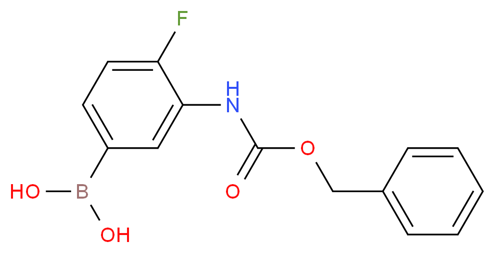 (3-{[(benzyloxy)carbonyl]amino}-4-fluorophenyl)boronic acid_分子结构_CAS_874219-58-6