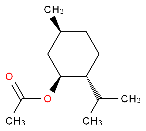 (1S,2R,5S)-5-methyl-2-(propan-2-yl)cyclohexyl acetate_分子结构_CAS_5157-89-1