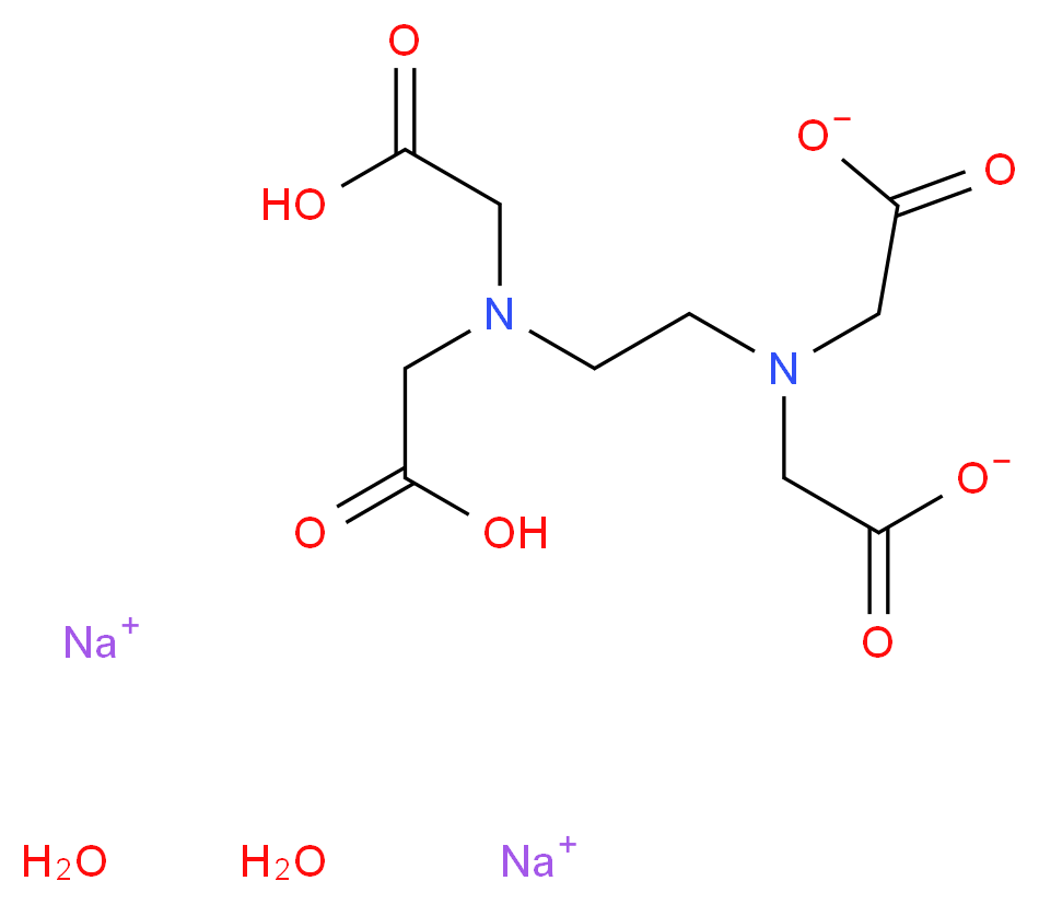 disodium 2-({2-[bis(carboxymethyl)amino]ethyl}(carboxylatomethyl)amino)acetate dihydrate_分子结构_CAS_6381-92-6