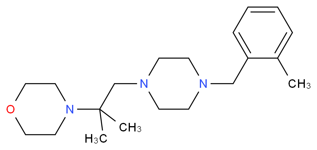 4-{1,1-dimethyl-2-[4-(2-methylbenzyl)-1-piperazinyl]ethyl}morpholine_分子结构_CAS_)