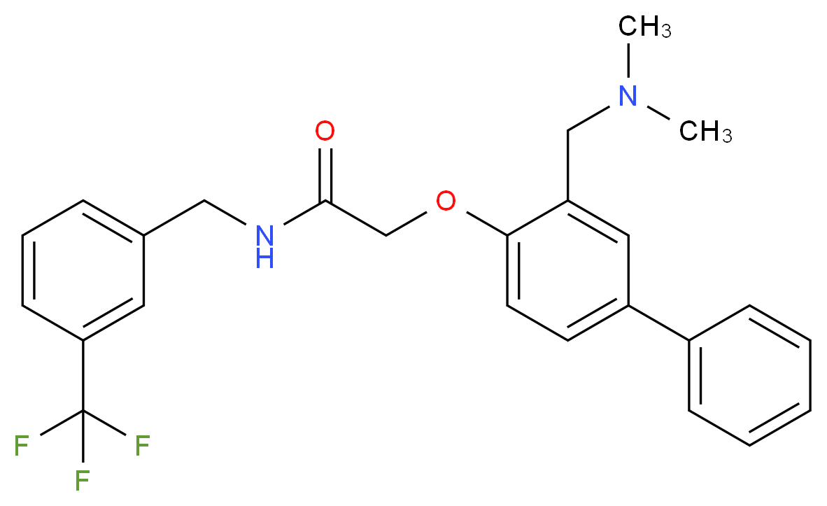 2-({3-[(dimethylamino)methyl]-4-biphenylyl}oxy)-N-[3-(trifluoromethyl)benzyl]acetamide_分子结构_CAS_)