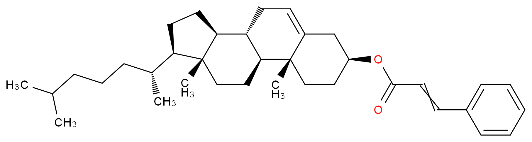 (1S,2R,5S,10S,11S,14R,15R)-2,15-dimethyl-14-[(2R)-6-methylheptan-2-yl]tetracyclo[8.7.0.0^{2,7}.0^{11,15}]heptadec-7-en-5-yl 3-phenylprop-2-enoate_分子结构_CAS_1990-11-0