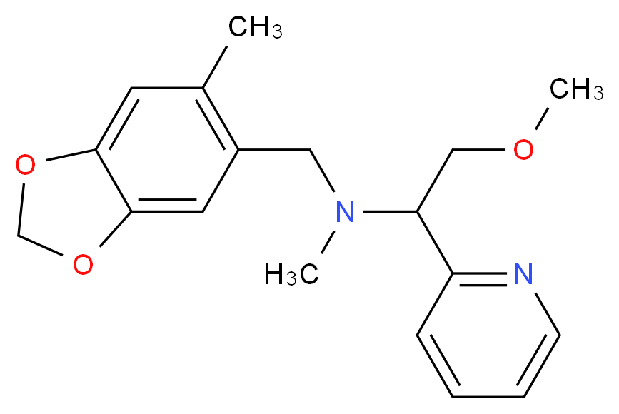 (2-methoxy-1-pyridin-2-ylethyl)methyl[(6-methyl-1,3-benzodioxol-5-yl)methyl]amine_分子结构_CAS_)