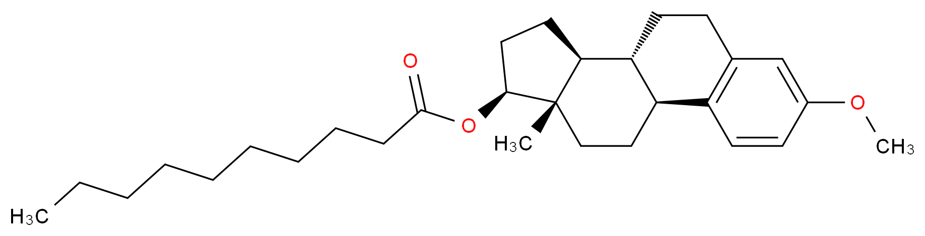 (1S,10R,11S,14S,15S)-5-methoxy-15-methyltetracyclo[8.7.0.0<sup>2</sup>,<sup>7</sup>.0<sup>1</sup><sup>1</sup>,<sup>1</sup><sup>5</sup>]heptadeca-2(7),3,5-trien-14-yl decanoate_分子结构_CAS_1042947-85-2