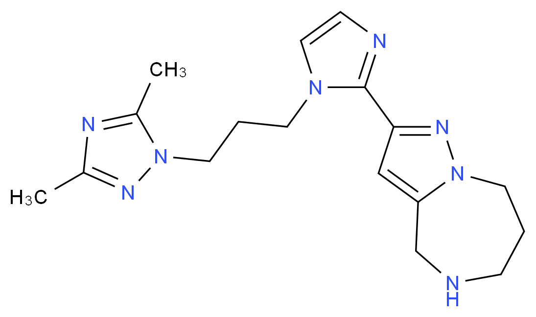 2-{1-[3-(3,5-dimethyl-1H-1,2,4-triazol-1-yl)propyl]-1H-imidazol-2-yl}-5,6,7,8-tetrahydro-4H-pyrazolo[1,5-a][1,4]diazepine_分子结构_CAS_)