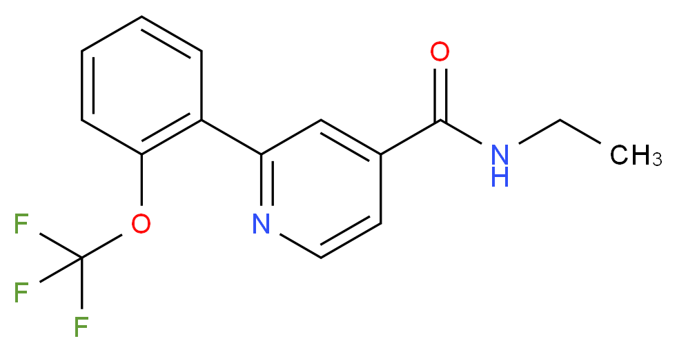 N-ethyl-2-[2-(trifluoromethoxy)phenyl]isonicotinamide_分子结构_CAS_)