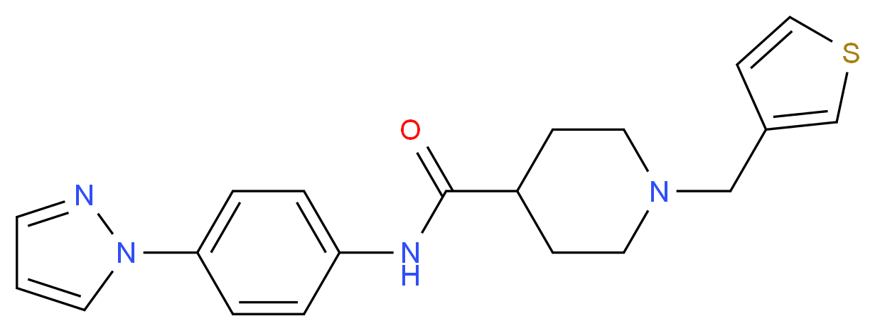 N-[4-(1H-pyrazol-1-yl)phenyl]-1-(3-thienylmethyl)-4-piperidinecarboxamide_分子结构_CAS_)