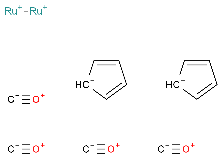 bis(cyclopenta-2,4-dien-1-ide); dirutheniumbis(ylium); tetrakis(methanidylidyneoxidanium)_分子结构_CAS_12132-87-5