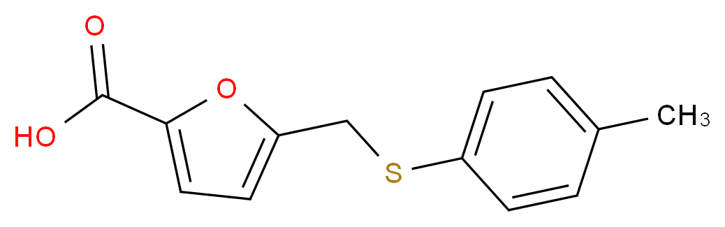 5-{[(4-methylphenyl)sulfanyl]methyl}furan-2-carboxylic acid_分子结构_CAS_915923-20-5