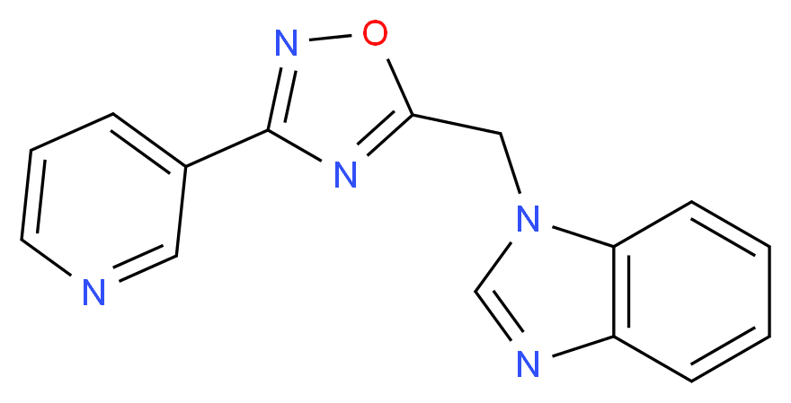 1-{[3-(3-pyridinyl)-1,2,4-oxadiazol-5-yl]methyl}-1H-benzimidazole_分子结构_CAS_)