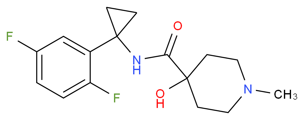 N-[1-(2,5-difluorophenyl)cyclopropyl]-4-hydroxy-1-methylpiperidine-4-carboxamide_分子结构_CAS_)
