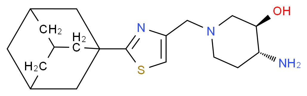 (3R*,4R*)-1-{[2-(1-adamantyl)-1,3-thiazol-4-yl]methyl}-4-aminopiperidin-3-ol_分子结构_CAS_)