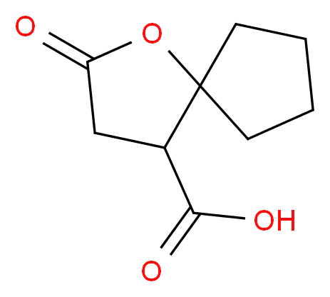 2-oxo-1-oxaspiro[4.4]nonane-4-carboxylic acid_分子结构_CAS_18363-10-5
