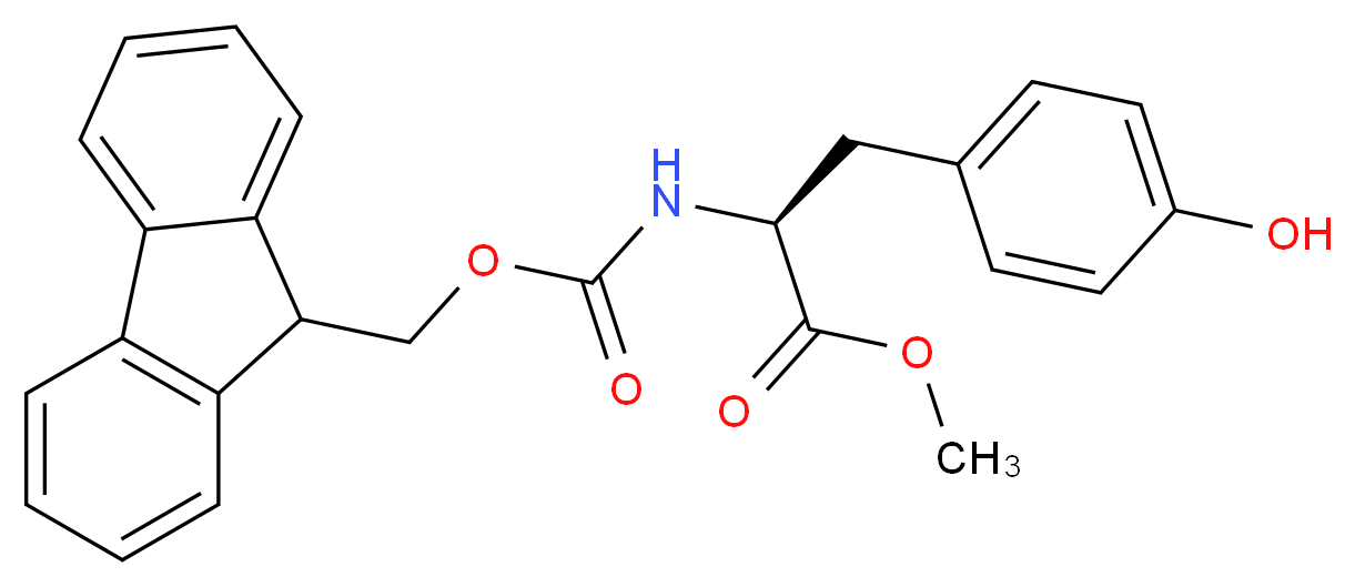 methyl (2S)-2-({[(9H-fluoren-9-yl)methoxy]carbonyl}amino)-3-(4-hydroxyphenyl)propanoate_分子结构_CAS_82911-79-3