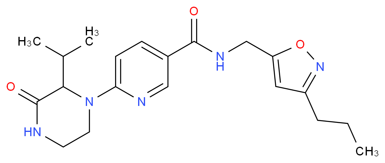 6-(2-isopropyl-3-oxo-1-piperazinyl)-N-[(3-propyl-5-isoxazolyl)methyl]nicotinamide_分子结构_CAS_)