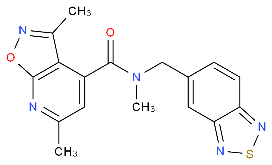 N-(2,1,3-benzothiadiazol-5-ylmethyl)-N,3,6-trimethylisoxazolo[5,4-b]pyridine-4-carboxamide_分子结构_CAS_)