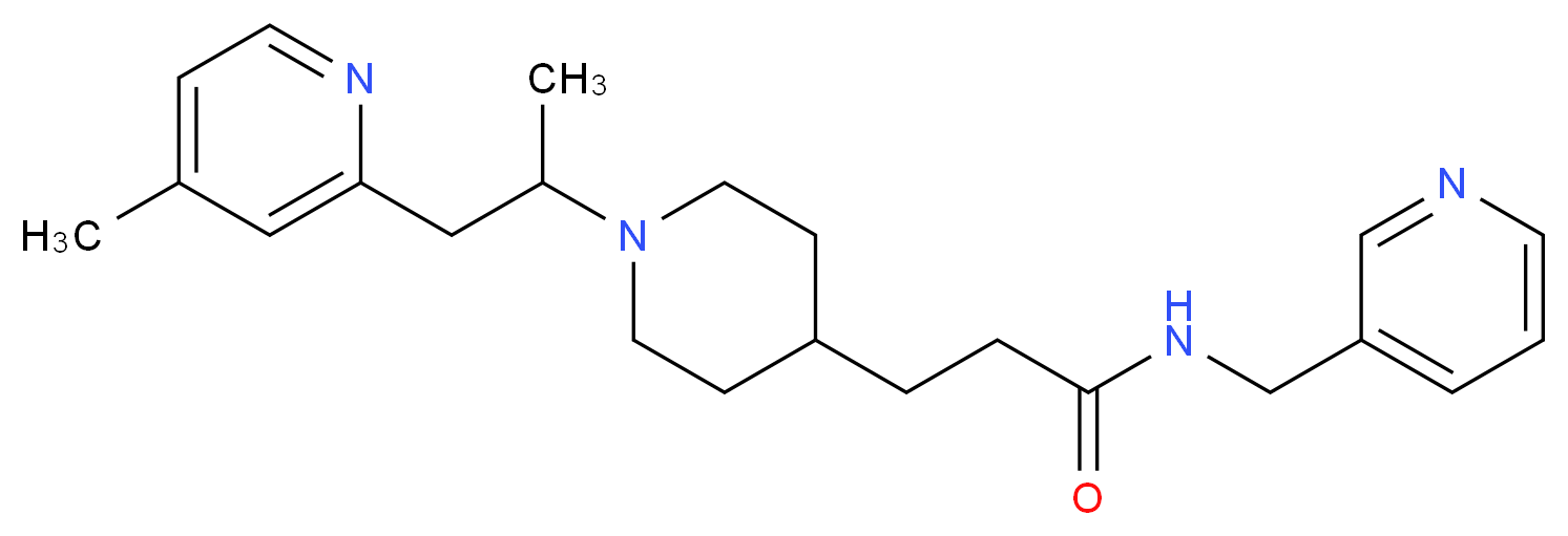 3-{1-[1-methyl-2-(4-methyl-2-pyridinyl)ethyl]-4-piperidinyl}-N-(3-pyridinylmethyl)propanamide_分子结构_CAS_)