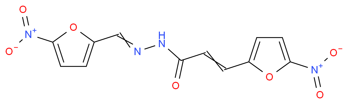 3-(5-nitrofuran-2-yl)-N'-[(5-nitrofuran-2-yl)methylidene]prop-2-enehydrazide_分子结构_CAS_37962-27-9