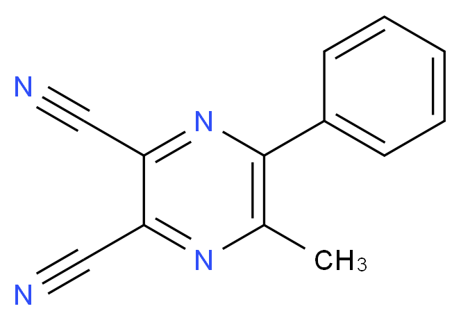 2,3-Dicyano-6-methyl-5-phenylpyrazine_分子结构_CAS_52109-67-8)