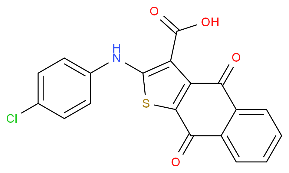 2-[(4-chlorophenyl)amino]-4,9-dioxo-4H,9H-naphtho[2,3-b]thiophene-3-carboxylic acid_分子结构_CAS_1258637-95-4