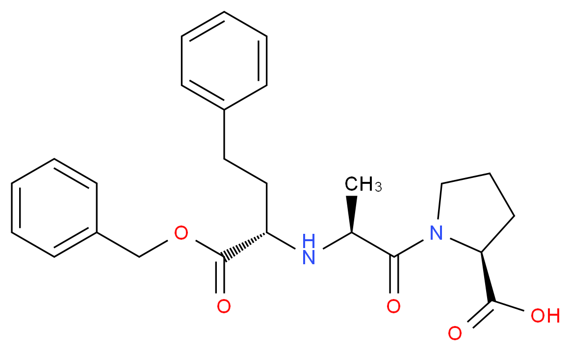 (2S)-1-[(2S)-2-{[(2S)-1-(benzyloxy)-1-oxo-4-phenylbutan-2-yl]amino}propanoyl]pyrrolidine-2-carboxylic acid_分子结构_CAS_76391-33-8