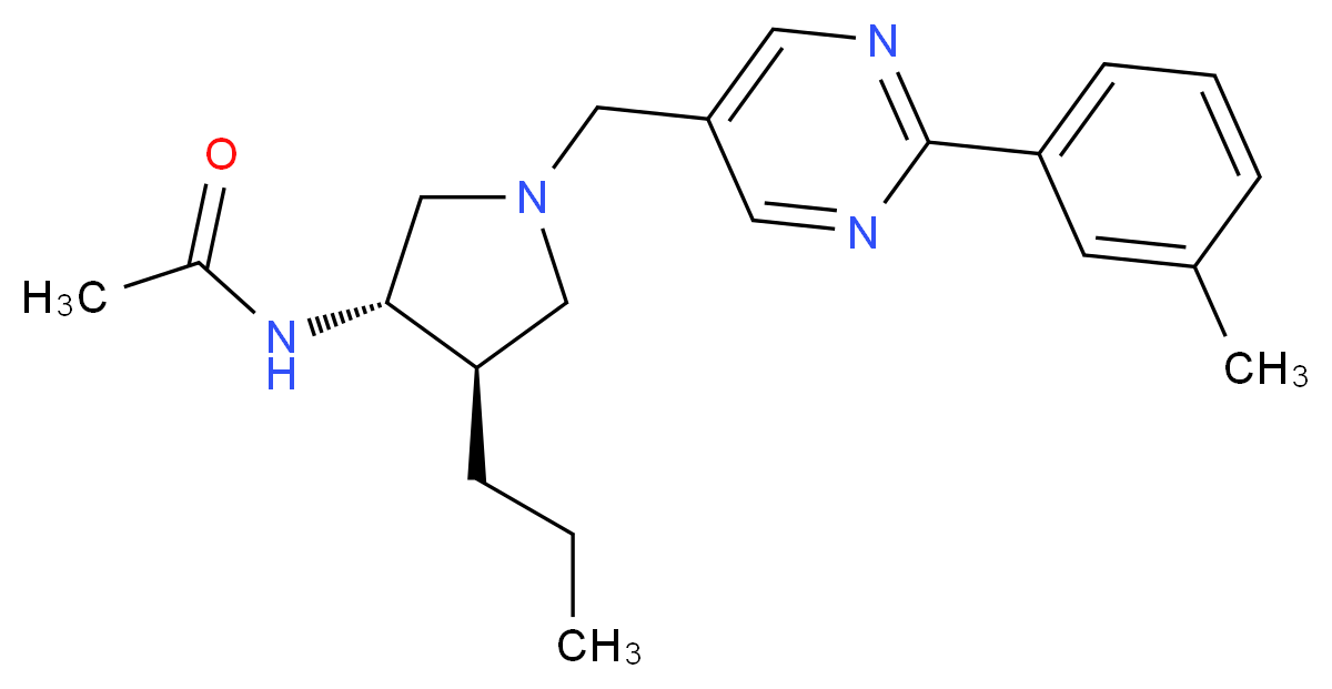 N-((3S*,4R*)-1-{[2-(3-methylphenyl)-5-pyrimidinyl]methyl}-4-propyl-3-pyrrolidinyl)acetamide_分子结构_CAS_)