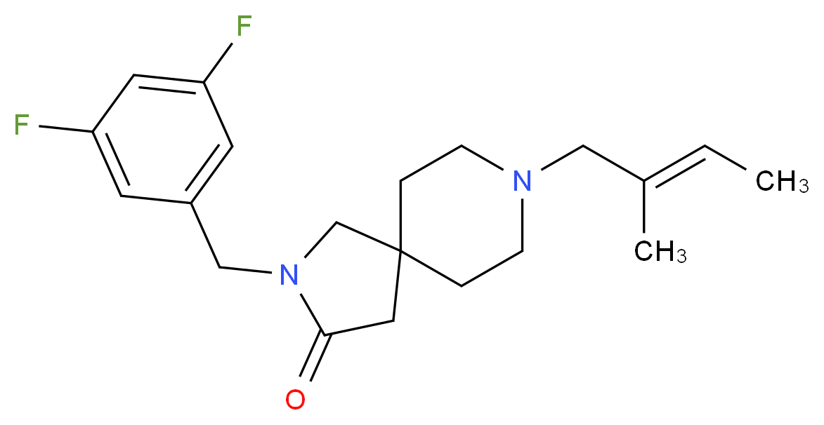 2-(3,5-difluorobenzyl)-8-[(2E)-2-methyl-2-buten-1-yl]-2,8-diazaspiro[4.5]decan-3-one_分子结构_CAS_)