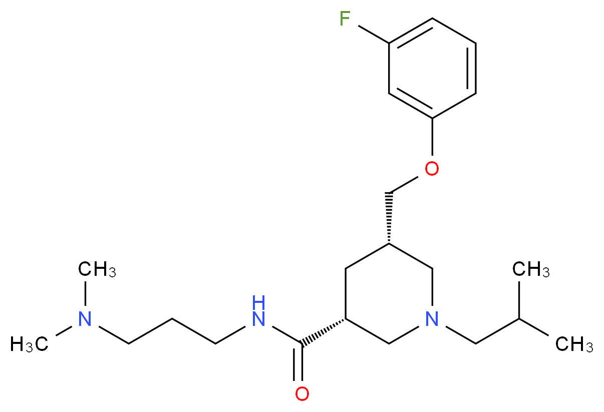 (3R,5S)-N-[3-(dimethylamino)propyl]-5-[(3-fluorophenoxy)methyl]-1-isobutyl-3-piperidinecarboxamide_分子结构_CAS_)