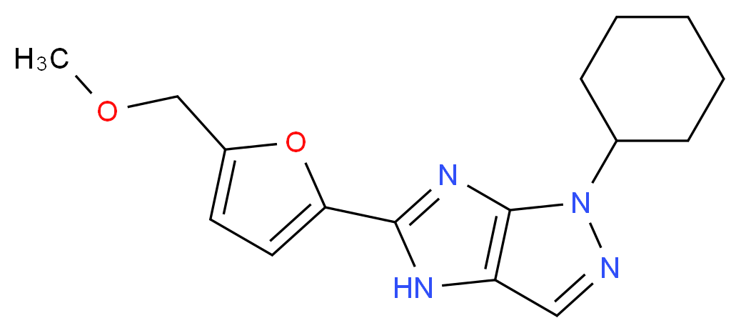 1-cyclohexyl-5-[5-(methoxymethyl)-2-furyl]-1,4-dihydroimidazo[4,5-c]pyrazole_分子结构_CAS_)