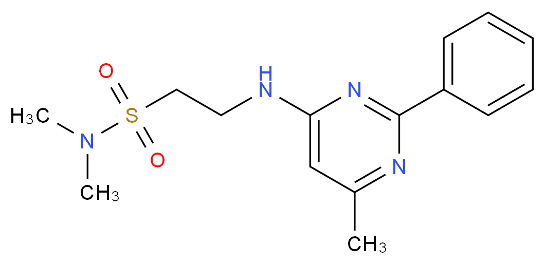 N,N-dimethyl-2-[(6-methyl-2-phenylpyrimidin-4-yl)amino]ethanesulfonamide_分子结构_CAS_)