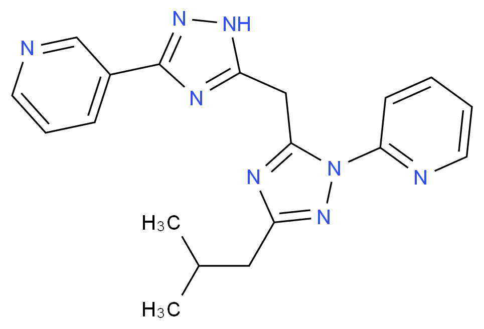 2-{3-isobutyl-5-[(3-pyridin-3-yl-1H-1,2,4-triazol-5-yl)methyl]-1H-1,2,4-triazol-1-yl}pyridine_分子结构_CAS_)