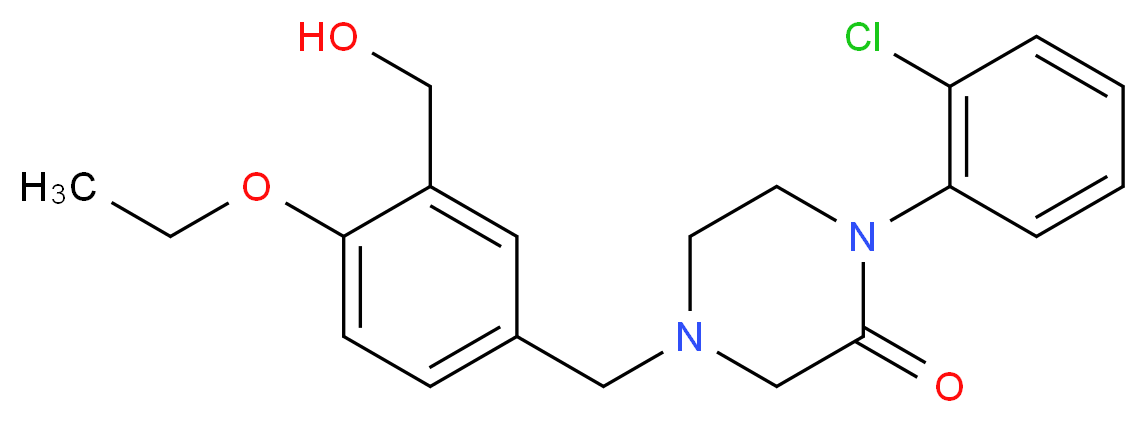 1-(2-chlorophenyl)-4-[4-ethoxy-3-(hydroxymethyl)benzyl]-2-piperazinone_分子结构_CAS_)