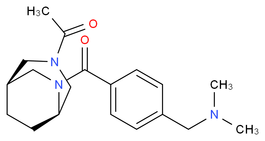 (4-{[(1S*,5R*)-3-acetyl-3,6-diazabicyclo[3.2.2]non-6-yl]carbonyl}benzyl)dimethylamine_分子结构_CAS_)