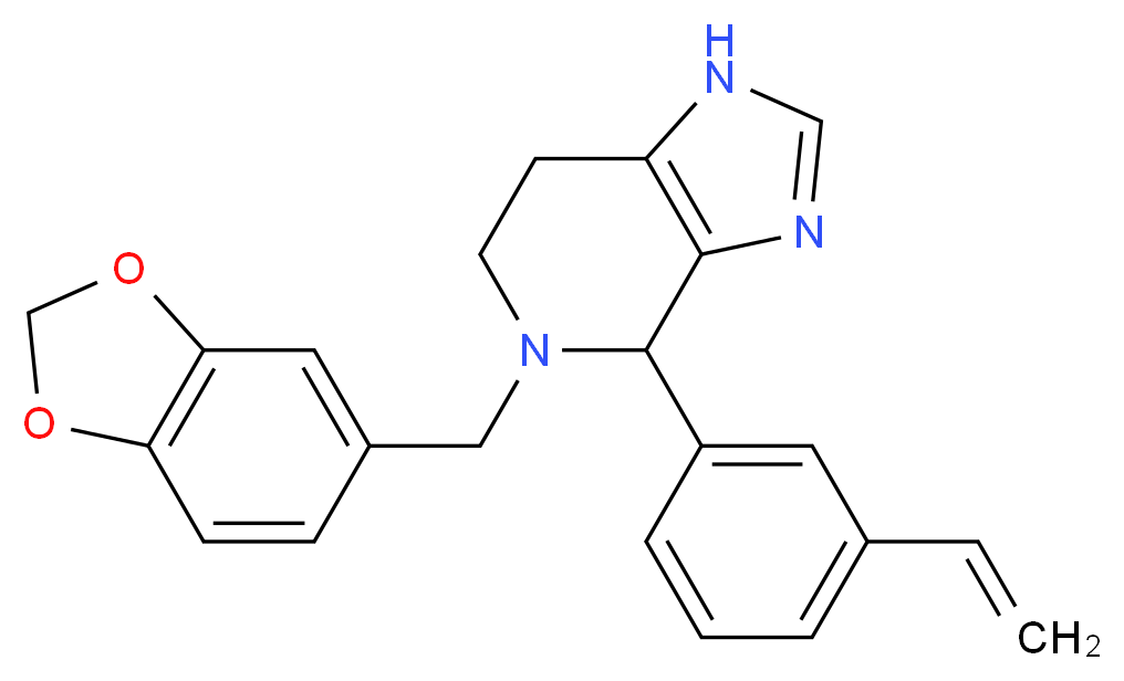 5-(1,3-benzodioxol-5-ylmethyl)-4-(3-vinylphenyl)-4,5,6,7-tetrahydro-1H-imidazo[4,5-c]pyridine_分子结构_CAS_)