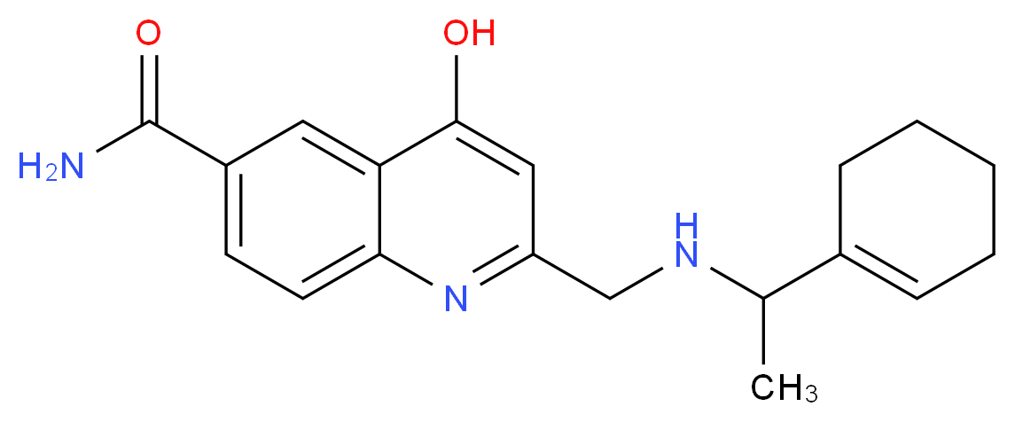 2-{[(1-cyclohex-1-en-1-ylethyl)amino]methyl}-4-hydroxyquinoline-6-carboxamide_分子结构_CAS_)