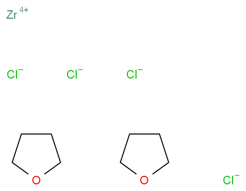 zirconium(4+) ion bis(oxolane) tetrachloride_分子结构_CAS_21959-01-3