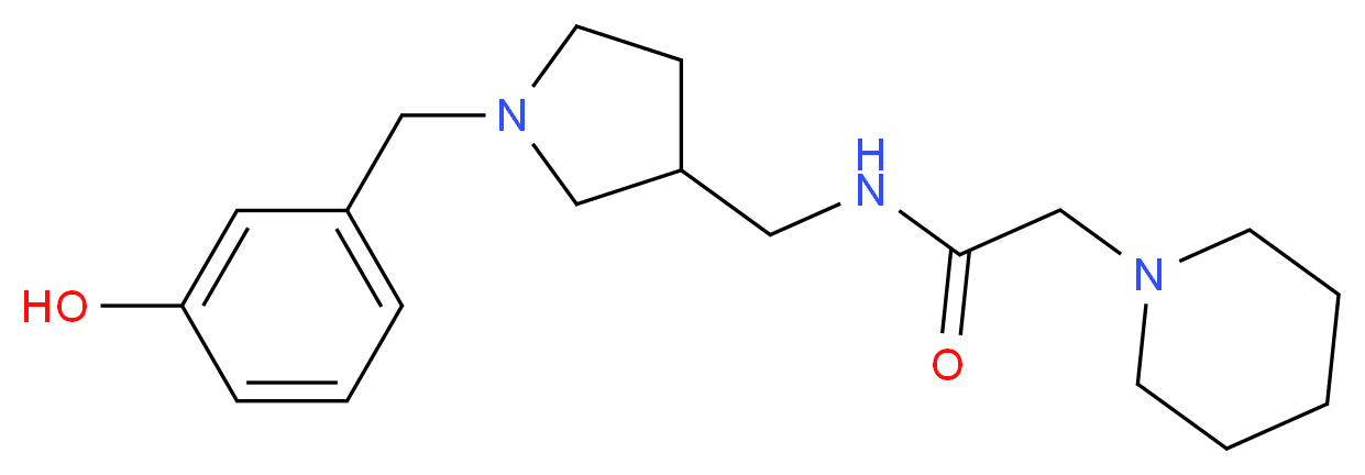 N-{[1-(3-hydroxybenzyl)pyrrolidin-3-yl]methyl}-2-piperidin-1-ylacetamide_分子结构_CAS_)
