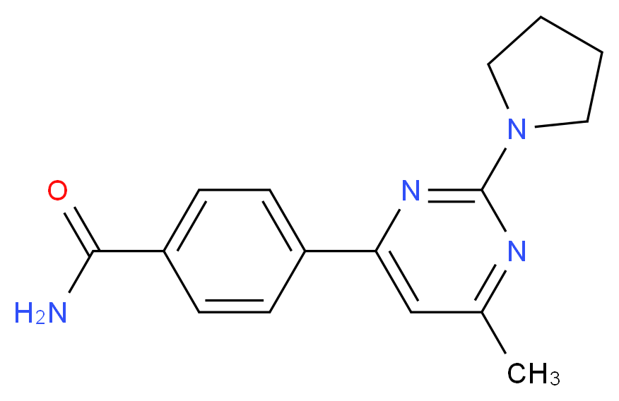 4-(6-methyl-2-pyrrolidin-1-ylpyrimidin-4-yl)benzamide_分子结构_CAS_)