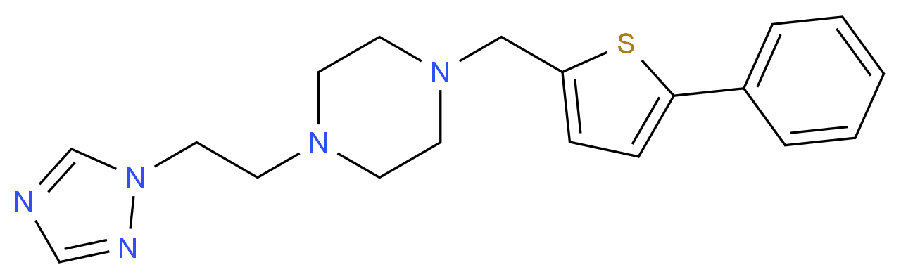 1-[(5-phenyl-2-thienyl)methyl]-4-[2-(1H-1,2,4-triazol-1-yl)ethyl]piperazine_分子结构_CAS_)