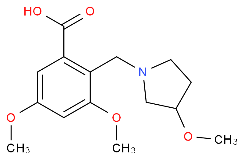 3,5-dimethoxy-2-[(3-methoxypyrrolidin-1-yl)methyl]benzoic acid_分子结构_CAS_)
