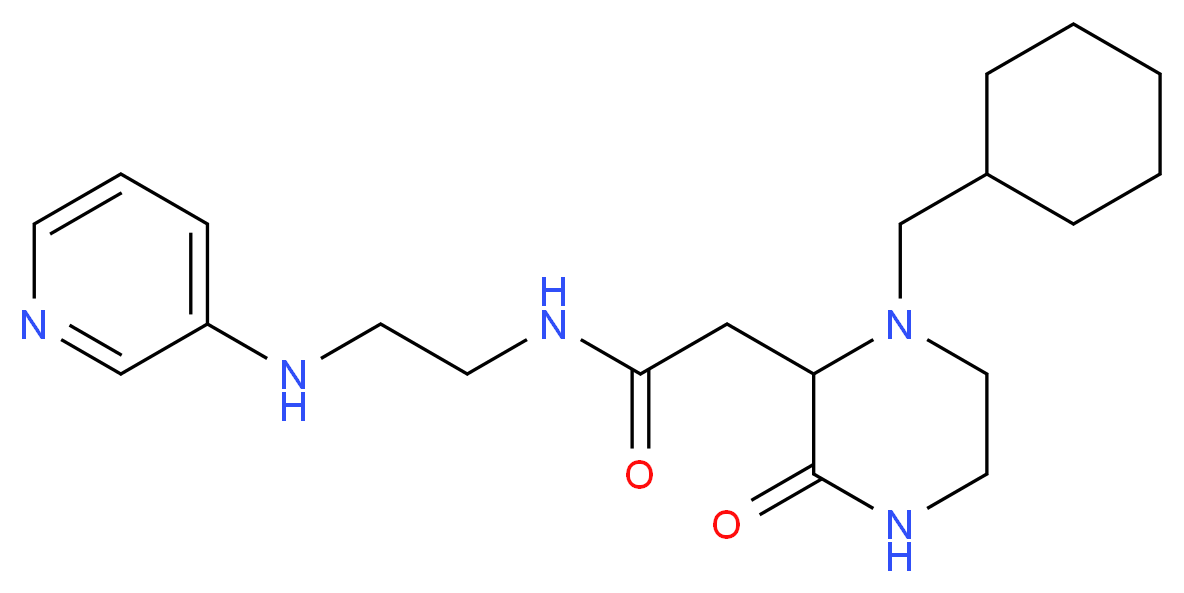 2-[1-(cyclohexylmethyl)-3-oxo-2-piperazinyl]-N-[2-(3-pyridinylamino)ethyl]acetamide_分子结构_CAS_)